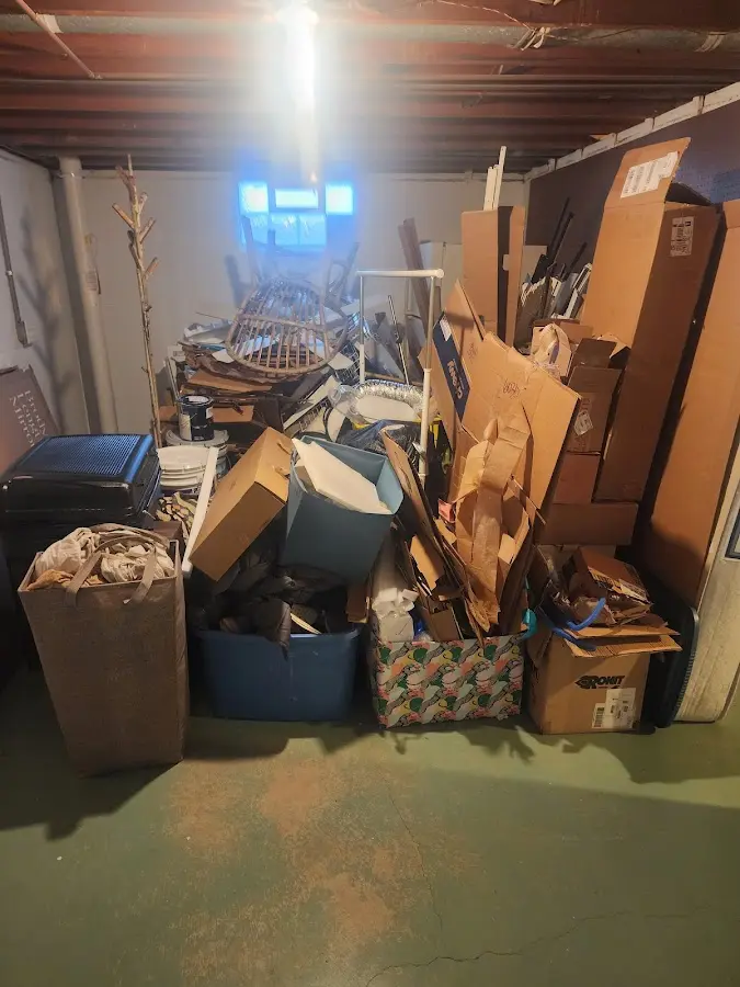 Roll-off dumpster container at job site for Concrete Dumpster Rental in Egg Harbor